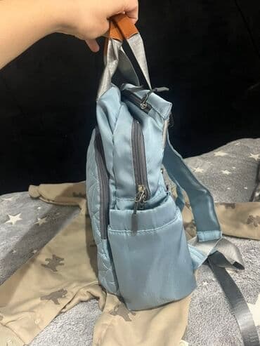 сумка органайзер для документов: Городской рюкзак-сумка светло-голубого цвета - Формат 2-в-1: можно — 2