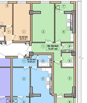 art city: 2 комнаты, 73 м², Элитка, 9 этаж, Готовая ПСО (под самоотделку) — 2