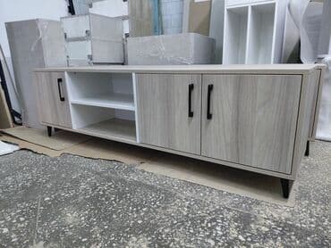 Тумба и подставка для телевизора, Напольная, ЛДСП, Самовывоз, цвет - Белый at lalafo.kg Тумба и подставка для телевизора, Напольная, ЛДСП, Самовывоз, цвет - Белый