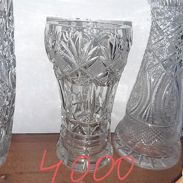 бокалы хрустальные: Набор гранёных ваз из прозрачного хрусталя/стекла с глубоким алмазным — 8