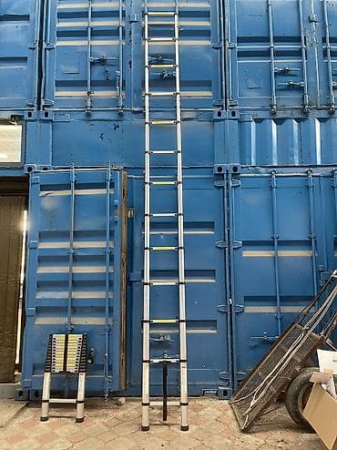 Готовые перила: Телескопическая стремянка, Высота: До 2 м, Новый, Материал: Алюминий — 7