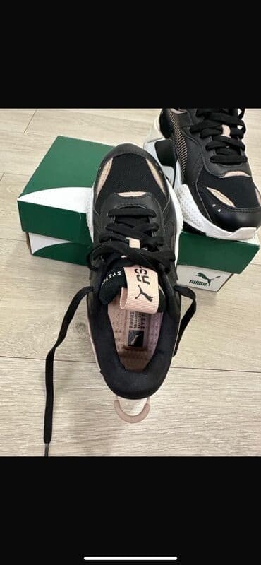 комбинация: Кроссовки Puma RS-X черного цвета с белыми и золотисто-розовыми — 2