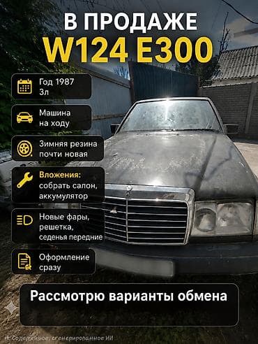 Транспорт: Mercedes-Benz W124: 1987 г., 3 л, Механика, Бензин — 1