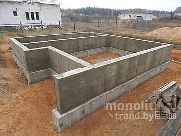 Монолитный фундамент под дом/баню/гараж - Тип: ленточный монолитный