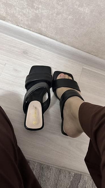 кийит: Женские мюли на каблуке - Цвет: черный - Размер: 38 (маркировка на — 3