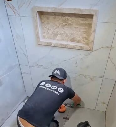 Укладка плитки в ванной | Керамическая плитка | Вертикальная укладка Больше 6 лет опыта