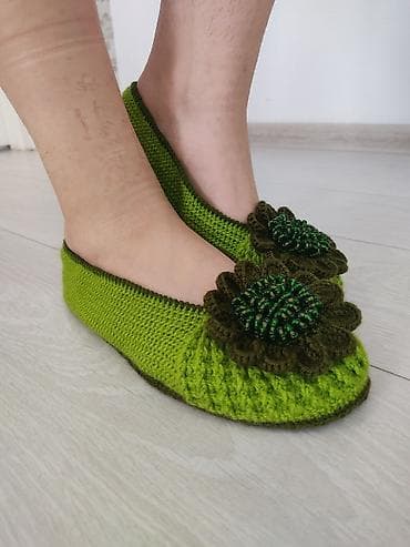second hand obuv: Домашние тапочки, 38, Новый, цвет - Зеленый, Самовывоз — 3