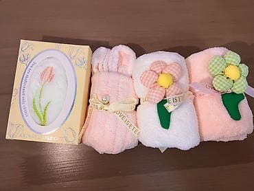 пляжные полотенца: Набор мягких полотенец с цветочным декором и подарочной упаковкой — 1