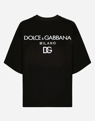 red centr: Футболка черная с логотипом Dolce & Gabbana Milano - Классический — 1