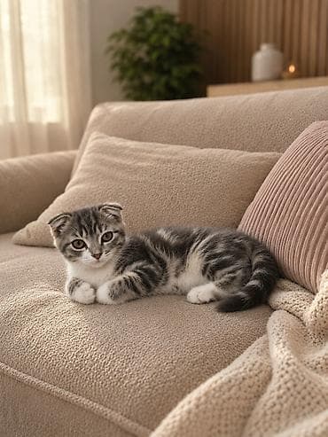 шотландский вислоухий котенок: Шотландские котята (скоттиш-фолд), окрасы: мраморный табби и голубой — 4