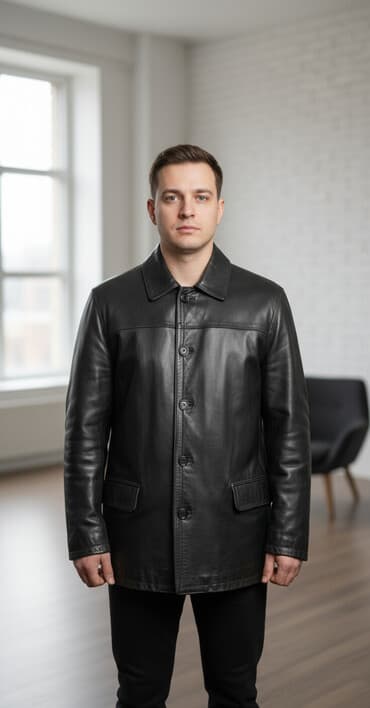 Атайын кийим: Мужская кожаная куртка и зимние вещи 1) Мужская кожаная куртка Размер — 1