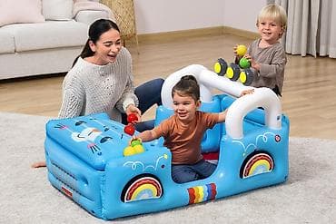 Оюн комплекстери: Надувной игровой центр Fisher-Price x Bestway «Машинка» с шариками - — 2
