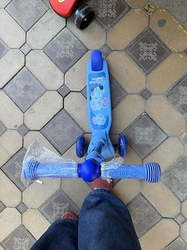 розовый слон: Детский трехколесный самокат ScooTer, синий. - Тип: трехколесный (2 — 1