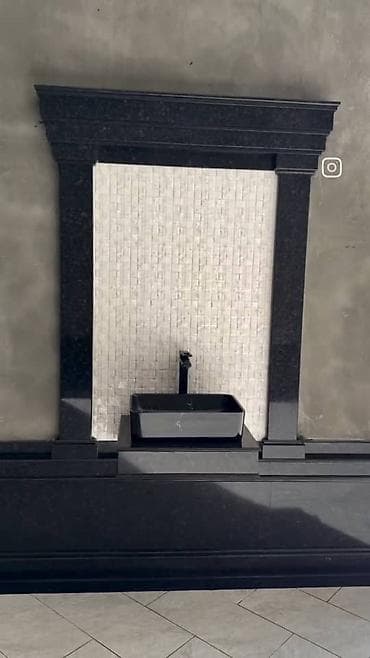 систерна для воды: Уличная кухонная зона из гранита с барбекю-комплексом - — 2