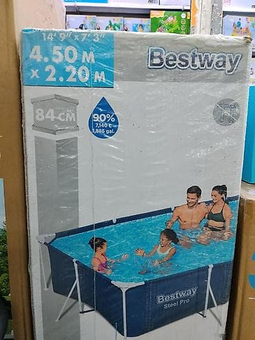 Каркасный бассейн Bestway Steel Pro. - Размеры: 4,50 м × 2,20 м at lalafo.kg Каркасный бассейн Bestway Steel Pro. - Размеры: 4,50 м × 2,20 м