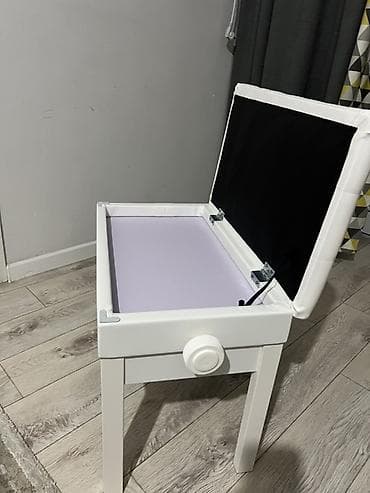 Столы: Банкетка, С полками, цвет - Белый — 3