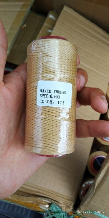 купить набор для работы с кожей: Вощенные нити (воск шыбалган жиптер) Нить для шитья кожи Круглые 0.4 — 7