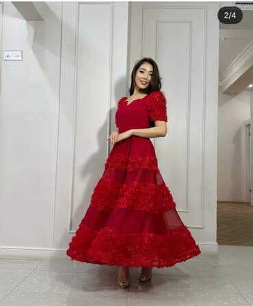 национальные платье на прокат: Вечернее платье, Пышное, Длинная модель, M — 3