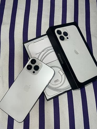 ipad м4: IPhone 13 Pro Max, Б/у, 256 ГБ, Белый, Чехол, Кабель, Коробка, 100 % — 1