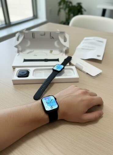 apple watch купить бишкек: Apple Watch (9 серия с прямоугольным экраном), цвет корпуса — темный — 1