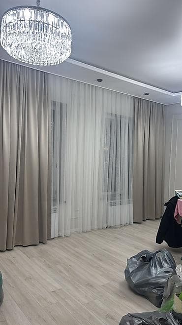 шторки для балкона: Комплект штор для гостиной/спальни - Двухслойное оформление окна — 1