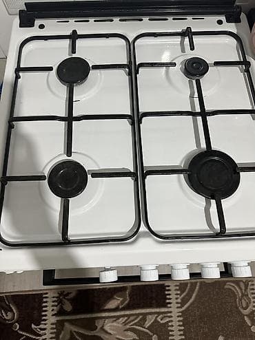 Газовая плита с духовкой, классический белый цвет. Основные — 3