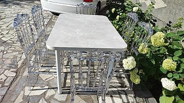 Стол и стул для зала, цвет - Белый at lalafo.kg Стол и стул для зала, цвет - Белый