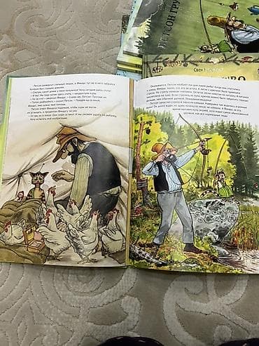 Балдарга арналган китептер: Продаю редкую серию детских книг «Петсон и Финдус» шведского писателя — 3