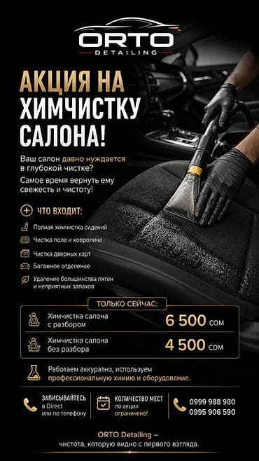 Услуги: Профессиональная химчистка салона авто от ORTO Detailing Что делаем — 1