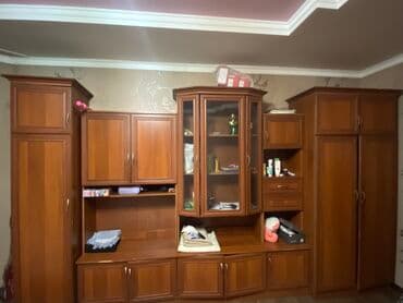 Гарнитур для зала, Шкаф, ДСП, цвет - Коричневый