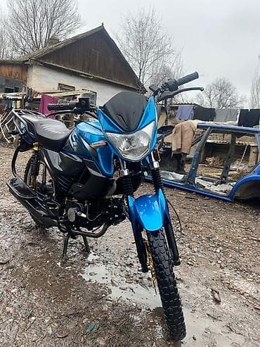 мото кийим: Мотоцикл дорожный/эндуро-кроссового стиля, синий цвет. Основные — 1