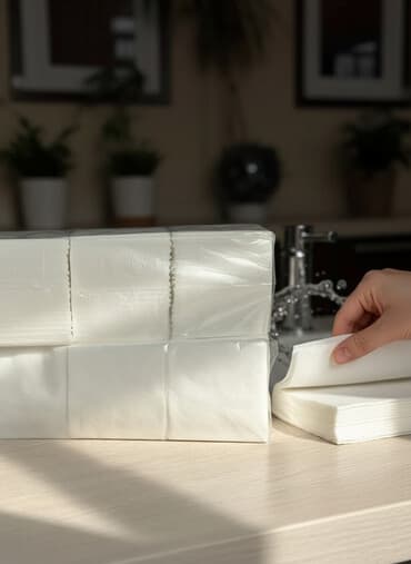 Классические квадратные салфетки 3000 листов, в упаковке 8 пачек