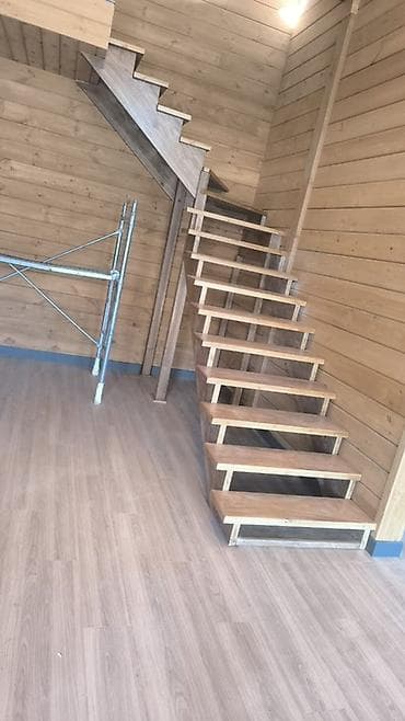 Лестницы для бассейнов: Деревянная лестница Для дома, Бесплатный замер, Форма лестницы: Г-образная, Стиль: Классический — 5