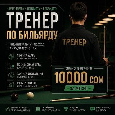 Тренер по бильярду Обучение игре с нуля для новичков! Индивидуальный — 1