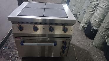 Промышленная электрическая плита с жарочной поверхностью и духовкой -