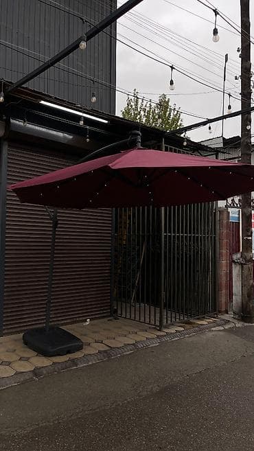 small table: Уличный зонт на боковой стойке с подсветкой - Тип: садовый/террасный — 2