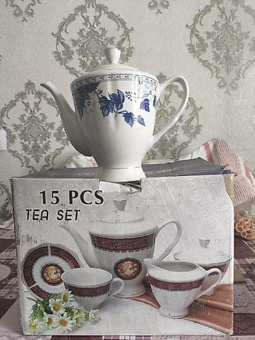 pcs: Чайный набор 15 предметов - Комплектация на коробке: чайник с — 1
