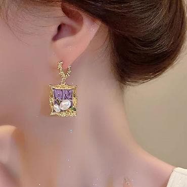 Серьги: Серьги «Французская винтажная живопись» - Дизайн: подвесные серьги с — 6