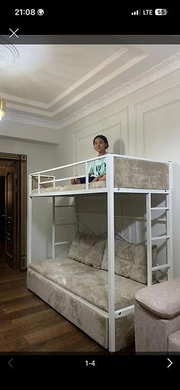 Торговое оборудование: Двухъярусная кровать-чердак с диваном внизу - Каркас: прочный — 1
