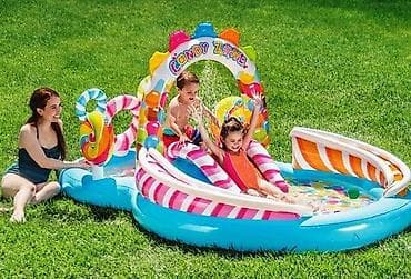 Водный игровой центр с горкой для детей "Радуга" Intex х193х сом