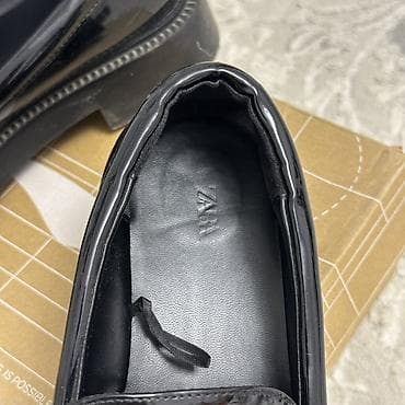 лоферы zara: Лоферы, 38.5, 39, Zara, Б/у, цвет - Черный, Самовывоз, Платная доставка — 3