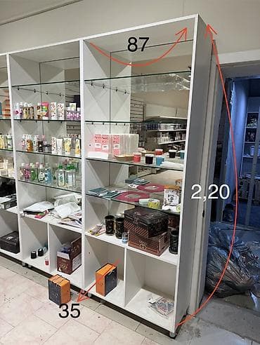 Соода принтерлери жана сканерлери: Витрина Косметика үчүн, Күзгүсү менен, 220 см * 87 см * 35 см, Жаңы — 1