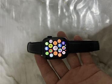 s20 plus: Смарт-часы в стиле Apple Watch с кожаным ремешком (черный) - — 4