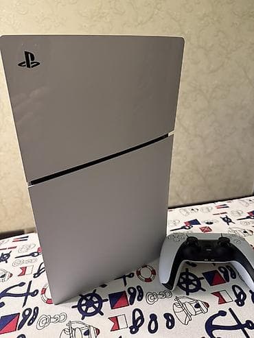 cd disk: PlayStation 5 slim (версия с дисководом) + 2 беспроводных контроллера — 1