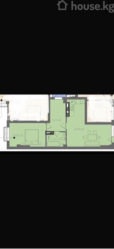 2026: 2 комнаты, 60 м², Элитка, 6 этаж, Готовая ПСО (под самоотделку) — 1