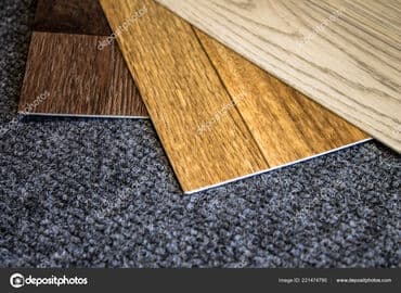Образцы ламината и ЛИНОЛЕУМА различных оттенков и текстур дерева