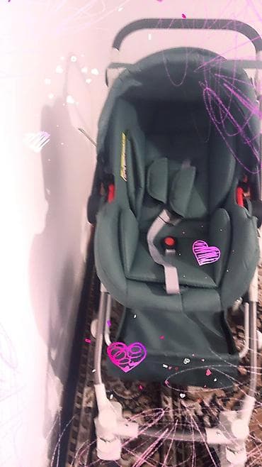 Балдар дүйнөсү: Детская коляска-трансформер 3-в-1, цвет зеленый (хаки). Комплект — 1