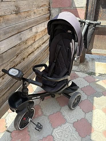 Детский транспорт: Детский трехколесный велосипед–коляска Startos Trike (черный) — 1