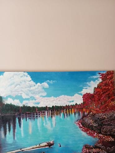 картины современных художников: Авторские картины маслом — пейзажи - Сюжеты: горное озеро с — 9