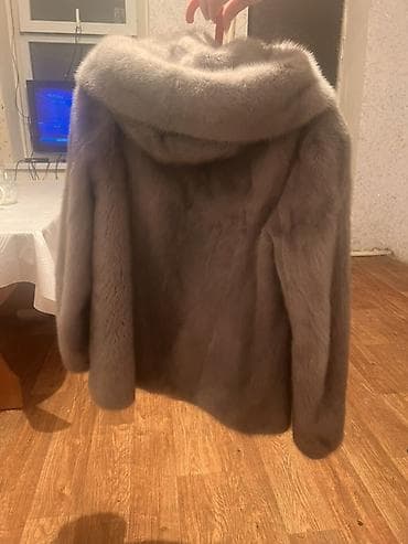 tech fleese: Шуба из натурального меха норки, цвет голубой(пепельный). Классический — 3